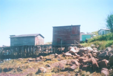492: Red Island. Fred Lambe's stage and Din-Pat Barry's store. (circa 2000) [courtesy of Madonna (Bishop) Mulrooney]